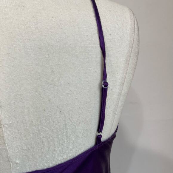 Fredericks of Hollywood Silk Ruffle Tank Top Purple Y2K Camisole Women’s L - Picture 8 of 8